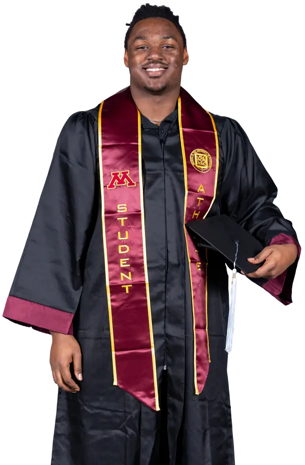 Graduate in cap and gown