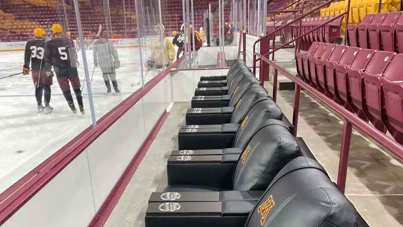 View of seats rinkside