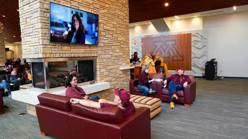 People hanging out in lounge