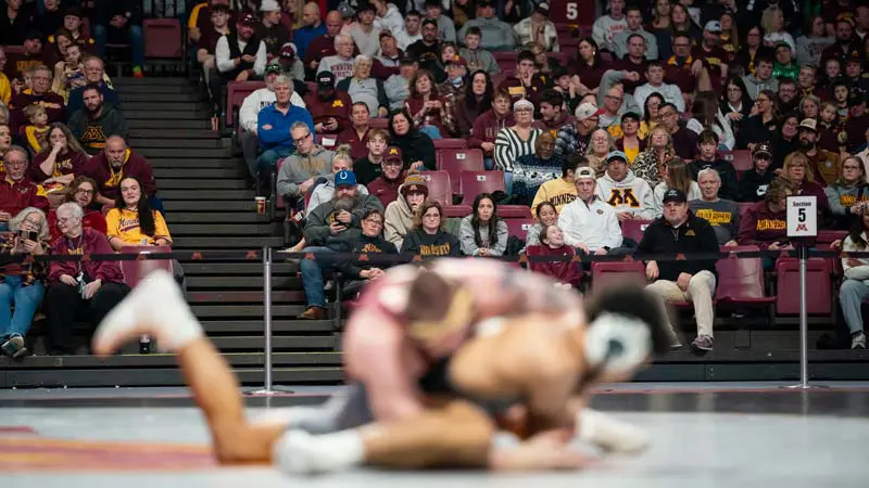 Fans watching Wrestling game from matside seats