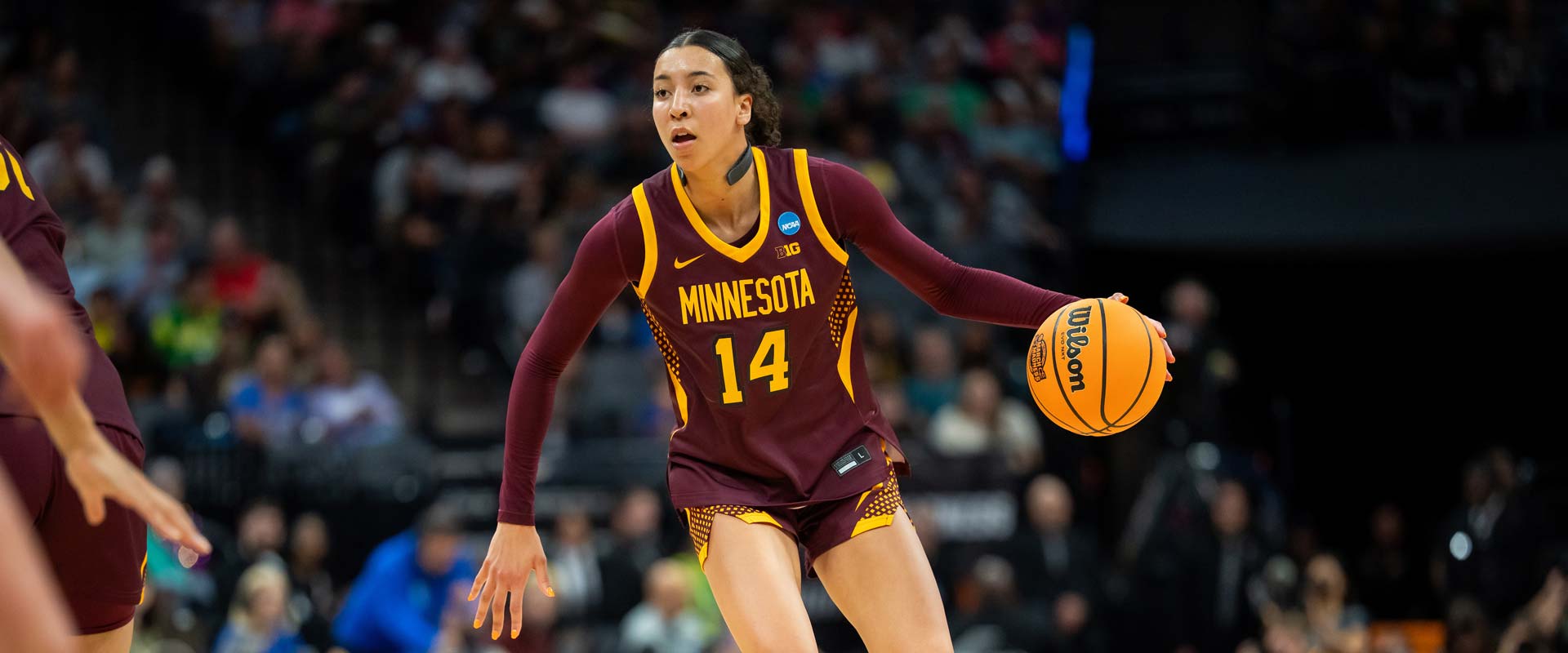 Female basketball players on the court