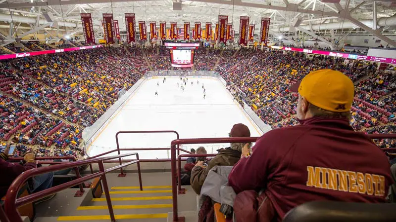 View of rink from behind fans