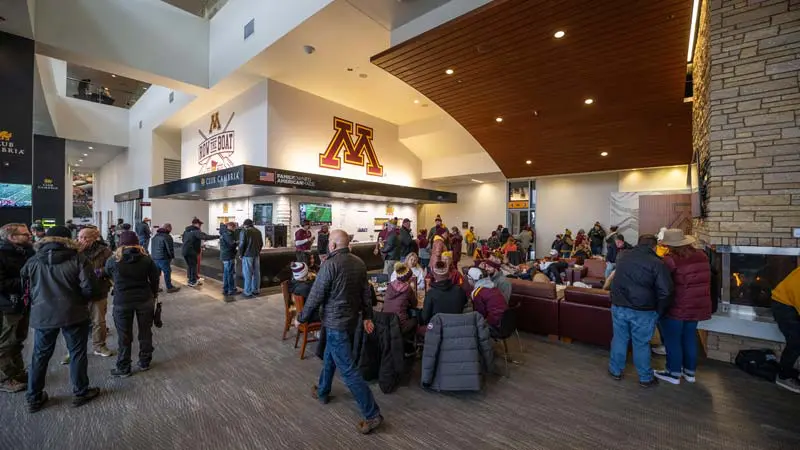 People hanging out in lounge