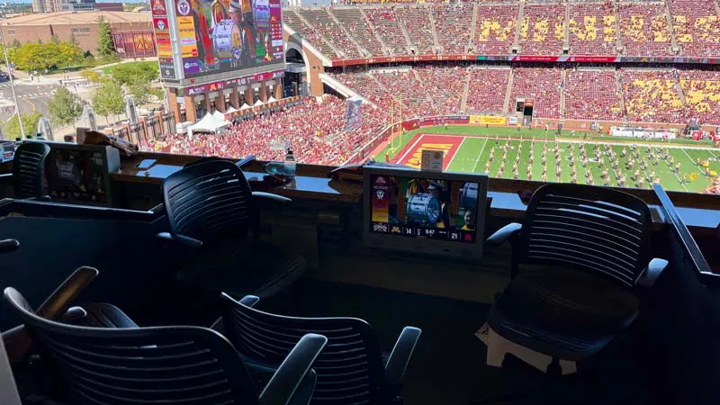 View of field from inside loge box