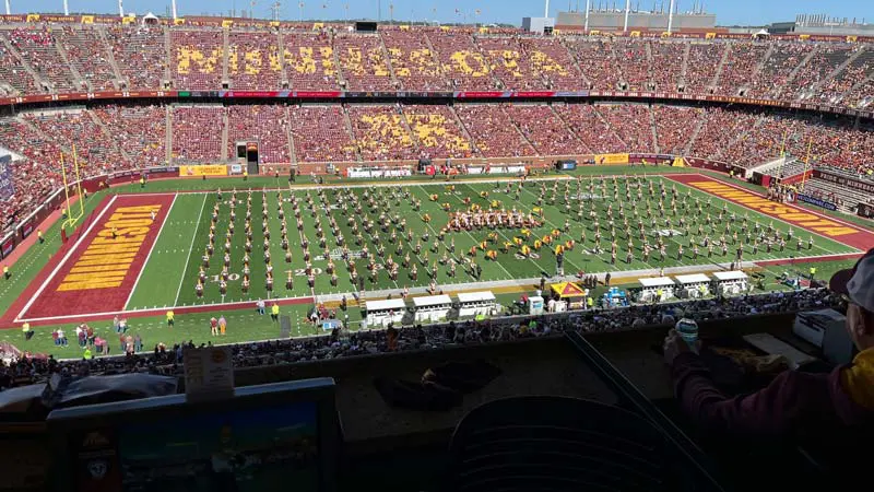 View of field from inside loge box