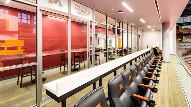 View of seats from club area