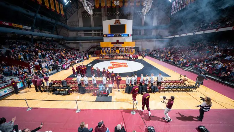 View of court during pregame intros from club area